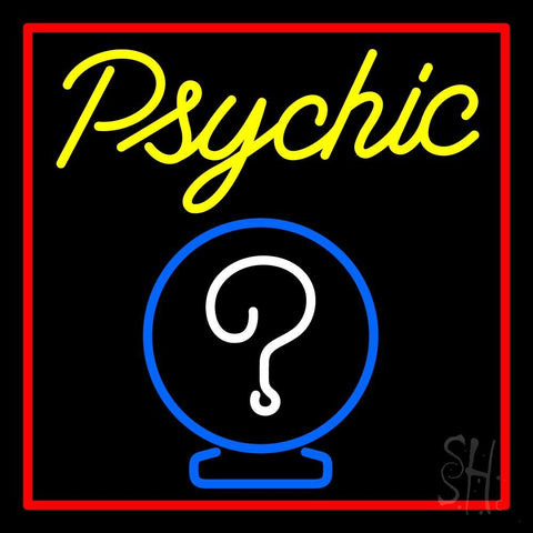 Yellow Psychic With Red Border Neon Sign 24