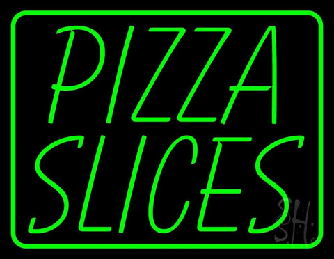 Green Pizza Slices Neon Sign 24