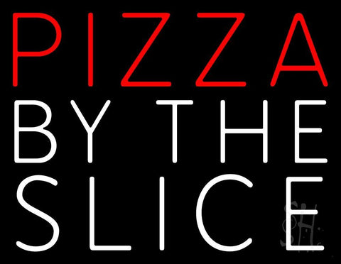 Red Pizza By The Slice Neon Sign 24