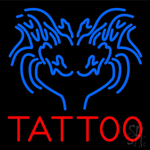 Blue Tattoo Logo Neon Sign 24