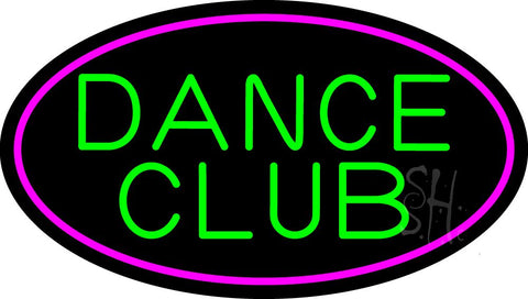 Green Dance Club Pink Border Neon Sign 17