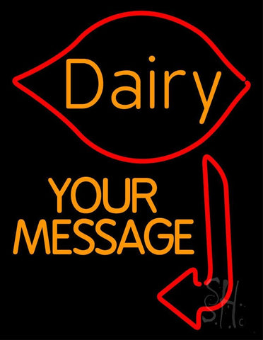 Custom Dairy With Arrow Neon Sign 24