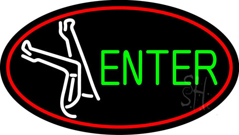 Strip Girl Enter Logo Neon Sign 17