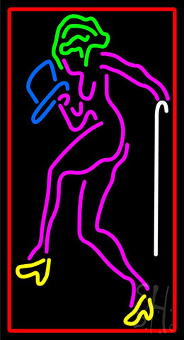 Strip Girl With Hat And Stick Neon Sign 37