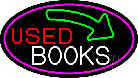 Used Books With Arrow Neon Sign 17