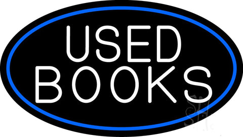 Used Books With Blue Border Neon Sign 17