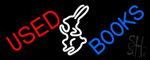 Used Books With Rabbit Logo Neon Sign 13