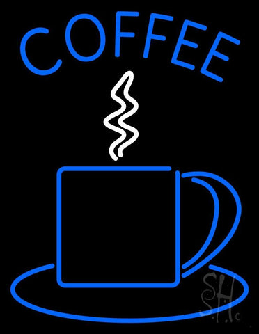 Blue Coffee Cup Neon Sign 24