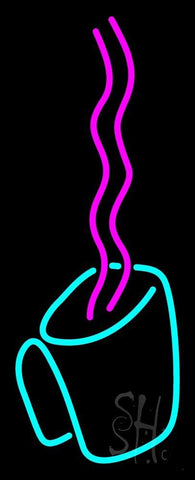 Coffee Cup With Pink Steam Neon Sign 13