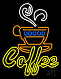 Double Stroke Yellow Coffee Neon Sign 31" Tall x 24" Wide x 3" Deep