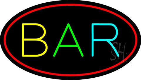 Multi Color Bar Oval Neon Sign 17