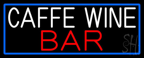 Cafe Wine Bar With Blue Border Neon Sign 13