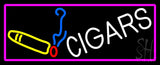 Cigars With Smoke Bar With Pink Border Neon Sign 13" Tall x 32" Wide x 3" Deep