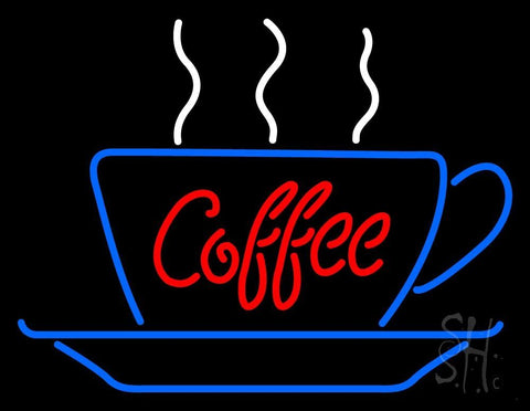 Red Coffee Inside Cup Neon Sign 24