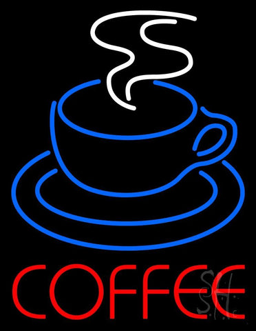 Red Coffee With Cup Neon Sign 24
