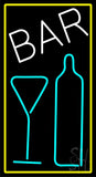 Cursive Bar With Wine Bottle And Glass Neon Sign 37" Tall x 20" Wide x 3" Deep