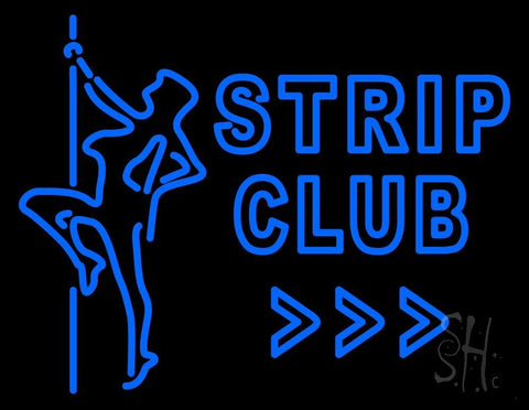 Blue Strip Club Neon Sign 24