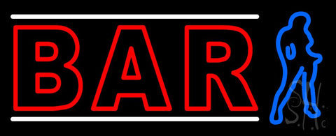 Double Stroke Bar With Girl Neon Sign 13