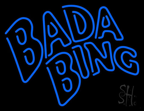 Double Stroke Blue Bada Bing Neon Sign 24