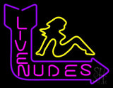 Live Nudes With Girl Arrow Neon Sign 24" Tall x 31" Wide x 3" Deep