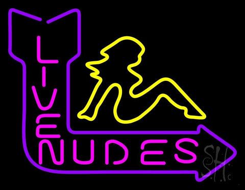 Live Nudes With Girl Arrow Neon Sign 24