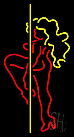 Red and Yellow Pole Dance Girl Neon Sign 37