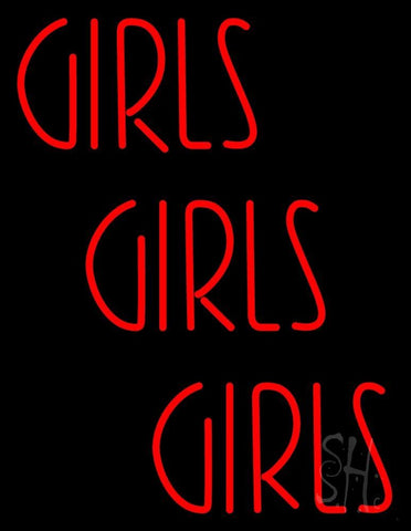 Red Girls Girls Girls Strip Neon Sign 31