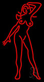 Red Strip Club Girl Neon Sign 37" Tall x 20" Wide x 3" Deep