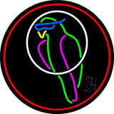 Parrot Tiki Bar Oval With Red Border Neon Sign 26" Tall x 26" Wide x 3" Deep