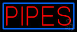 Pipes Bar With Blue Border Neon Sign 10" Tall x 24" Wide x 3" Deep