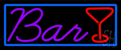 Purple Bar With Martini Glass Neon Sign 10