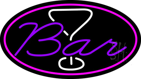 Purple Bar With Martini Glass Neon Sign 17