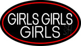 Red Girls Girls Girls Strip With Red Border Neon Sign 17" Tall x 30" Wide x 3" Deep