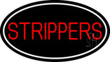 Red Strippers With White Border Neon Sign 17" Tall x 30" Wide x 3" Deep