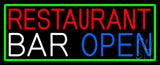 Restaurant Bar Open Neon Sign 13" Tall x 32" Wide x 3" Deep
