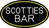 Scotties Bar Oval With Yellow Border Neon Sign 17" Tall x 30" Wide x 3" Deep