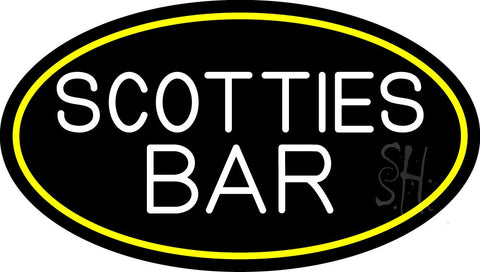 Scotties Bar Oval With Yellow Border Neon Sign 17
