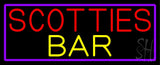 Scotties Bar With Purple Border Neon Sign 13" Tall x 32" Wide x 3" Deep