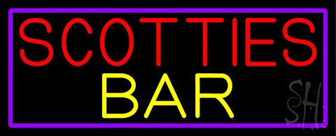 Scotties Bar With Purple Border Neon Sign 13