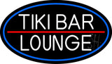 Tiki Bar Lounge Oval With Blue Border Neon Sign 17" Tall x 30" Wide x 3" Deep