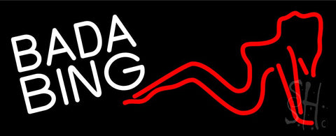 White Bada Bing Girl Neon Sign 13