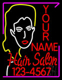 Custom Hair Salon With Number Neon Sign 24" Tall x 31" Wide x 3" Deep