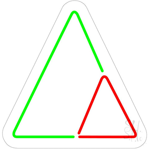 Triangles Contoured Clear Backing Neon Sign 24