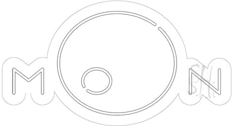 Moon Logo Contoured Clear Backing Neon Sign 20