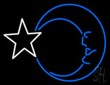 Moon With Star Neon Sign 24" Tall x 31" Wide x 3" Deep