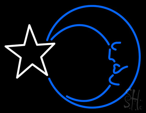 Moon With Star Neon Sign 24