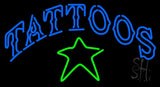 Tattoos With Star Logo Neon Sign 20" Tall x 37" Wide x 3" Deep