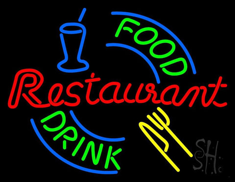 Food And Drink Restaurant Logo Neon Sign 24