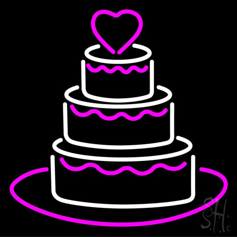 Anniversary Cake Neon Sign 24