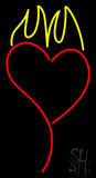 Heart With Flame Neon Sign 37" Tall x 20" Wide x 3" Deep